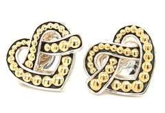 Lagos Caviar beloved heart stud earrings