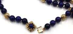 Lapis and gold beaded necklace
