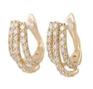 New 1.53ctw Diamond Triple Row Hoop Earrings in 14K