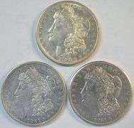 Upper end 1921 P-D-S last year Morgan Silver Dollars
