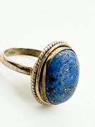 Vintage 925 Sterling Silver Oval Lapis Ring