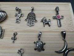 .925 Sterling Silver Curated 20 Pendant Lot Various Sizes & Styles