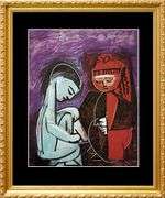 Colectible Pablo Picasso, Two Children (Claude Drawing with Paloma)