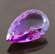 Substantial pear cut 43.03ct violet Amethyst