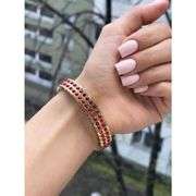 24K Gold Embellished Ruby-Tone Swarovski Crystal Bracelet