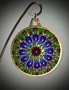 Wonderful 18K Plique-A-Jour "Window" Pendant