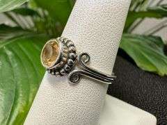 Sterling Silver Natural Gemstone Citrine Ring Size 8