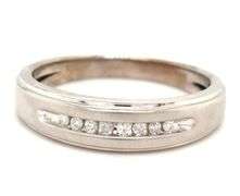 10kt White gold diamond gent's band