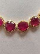 Unbelievable very fine Ruby and diamond Necklace in Silver – GGA Certified