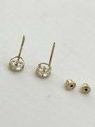 14KT Yellow Gold 1/4 Carat Each Moissanite Pair Of Stud Earrings
