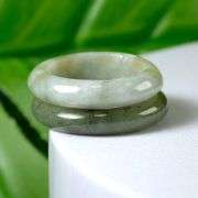 Matched size! Stackable! Size 6.3 Burmese Jade rings weighing 25.10 carats!
