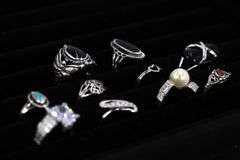 Sterling Silver Curated Ring Assortment Various Sizes & Styles (10 Ring Lot)