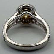 18K Two-Tone Gold Round Brilliant Cut Diamond Ring Of 2.7 Ct