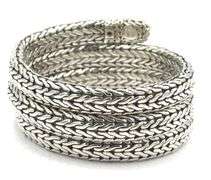 John Hardy 2 tone Palu Coil wrap bangle bracelet