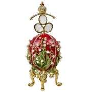 Red Lily of the Valley Fabergé Egg Replica – Perfect Easter or Collectible Gift