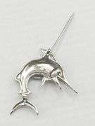 14KT White Gold Le Vian Blue Enamel Sworfish Brooch