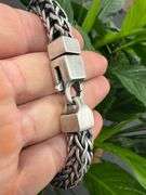 Men's 9.3mm Solid .925 Sterling Silver Heavy Square Franco Chain Link Italy Handmade Bracelet 8.5" I