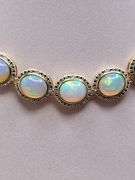 Unbelievable very fine Opal and diamond Necklace in Silver – GGA Certified