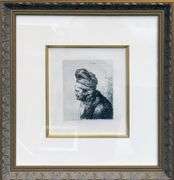 Extremely Rare and Collectible Antique Etching After Rembrandt, c. 1880