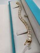 Very rare natural Mine Cut Diamond Bracelet in 14k gold over silver