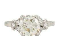 Vintage 1.60ctw Round Diamond Art Deco Engagement Ring in Platinum