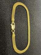 Gold Plated Sterling Silver Ball Bead Strand Chain 4mm 925 Italy Bracelet 7"