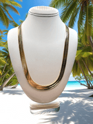 Huge 105.5 Gram 14 Kt Gold Plated Herringbone Necklace