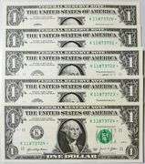 (5) Superb $1 2021 Star Replacement Notes Dallas-Consecutive!