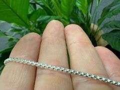 .925 Sterling Silver Garnet Pendant w/ 18" Italian Round Box Chain