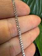 10k White Gold Solid Curb Link Chain 2.5mm Necklace 18"