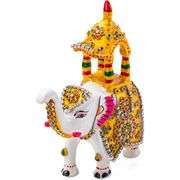 Minakari White Elephant with Howdah Hand-Painted