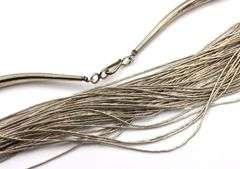 925 Sterling silver Liquid silver multi strand necklace