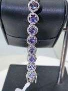 Silver Tanzanite Bracelet with Diamond accents