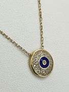 925 Sterling Silver Gold Tone Full Crystal Pave Evil Eye Pendant Necklace