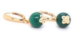 14kt Yellow gold Malachite dangle earrings