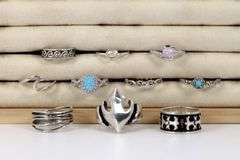 .925 Sterling Silver Curated Ring Lot of 10 Rings Various Sizes & Styles