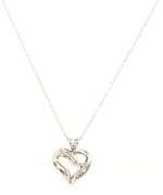 10kt White gold diamond heart shaped pendant on chain