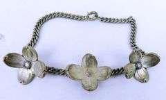 Vintage Sterling Dogwood Flower Bracelet
