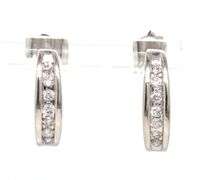 14kt White gold 0.20ctw J hoop earrings