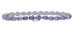 22.0ctw Oval Tanzanite Tennis Bracelet in 14K
