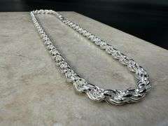 Sterling Silver Heavy Diamond-Cut Rope Chain 7mm Solid 925 Italy New Men's Necklace 24"
