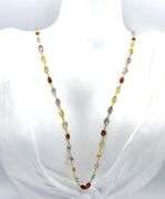 18kt Yellow gold multi stone bezel set necklace