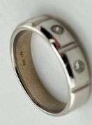 14KT White Gold 6mm Square Shape Diamond Section Band