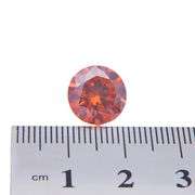 Large 5 Ct Eye-Clean Vivid Amber Orange Fire Moissanite Solitaire