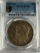 1891 CC PCGS AU 58 Morgan Dollar