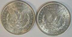 Gem BU 1897 & near Gem BU 1899-O Morgan Silver Dollars