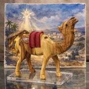 Bethlehem Olive Wood Camel with Embroidered Saddle