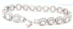 925 Sterling silver flower link cubic zirconia bracelet