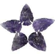 Lot of 5 Natural Amethyst Arrowheads