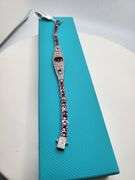 Pink Tourmaline Bracelet diamond studded Sterling Silver